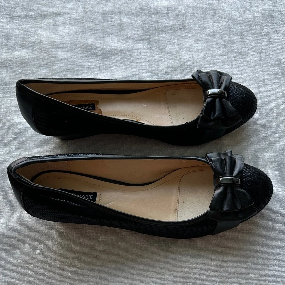 Alex Marie Black Flats with Bow Detail (8.5)